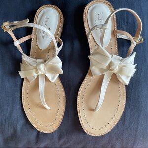 New with box ivory satin Kate spade sandals size 9